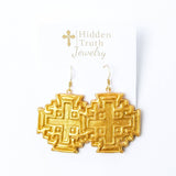 Jerusalem Cross Dangle Earrings