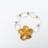 Clear Quartz with Gardenia Blossom Bracelet