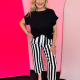 Black & White Striped Pants