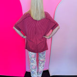 Burgundy Corded Top