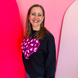 Pink Leopard Heart Sweatshirt