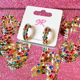 Rainbow Rhinestone Hoop