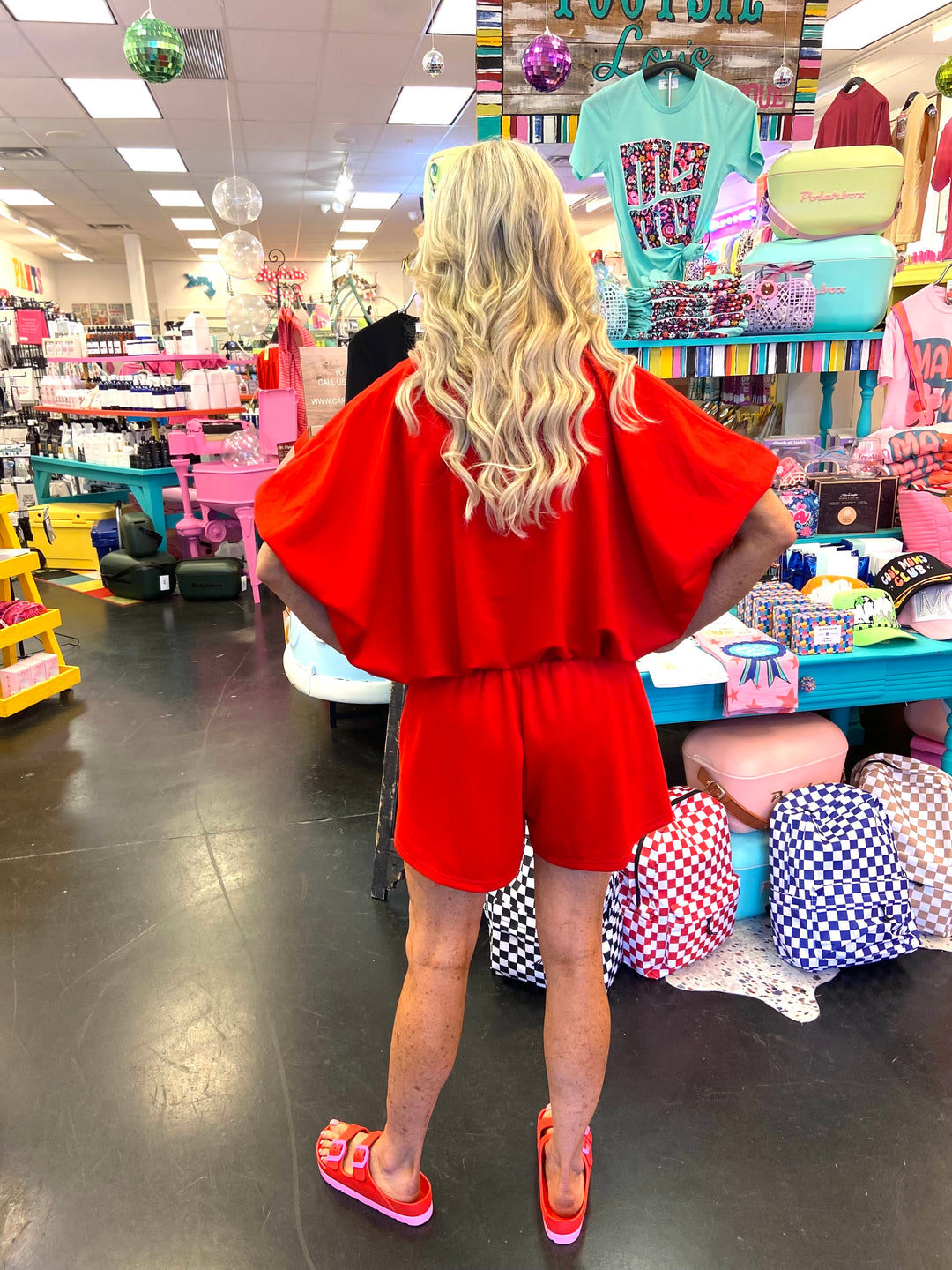 Red Jersey Knit Pull-on Shorts