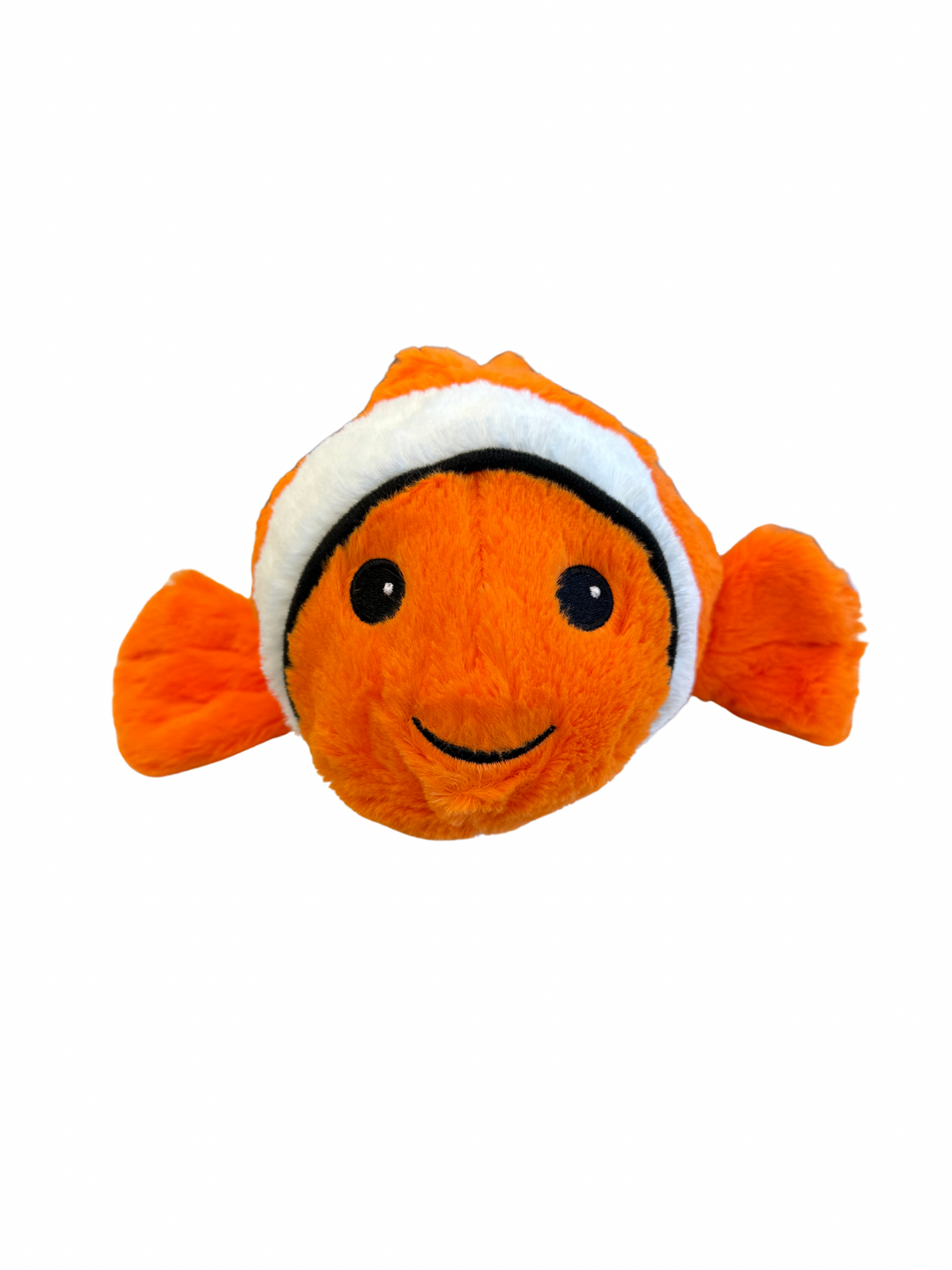 Orange and white Clown Fish Warmies® plush, microwavable, lavender-scented, and weighted for comfort, safe for all ages.