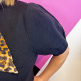 Black Leopard Scarf Sweater