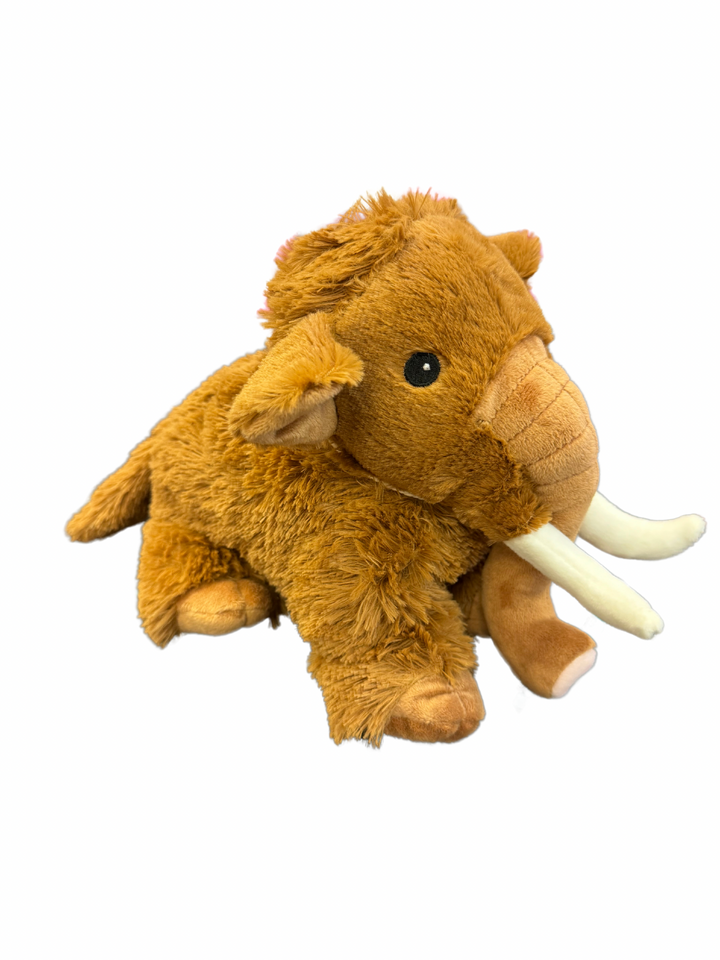 Wooly Mammoth Warmies® plush, fully microwavable, lavender-scented, and weighted for comfort, safe for all ages.