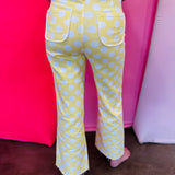 Poppy & Pine Yellow Daisy Dot Denim Pants