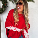 Red Pullover Poncho