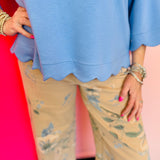 Sky Blue Scallop Top