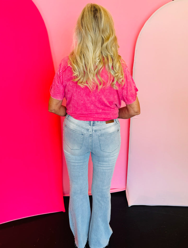 Judy Blue Rhinestone Side Flare Jeans