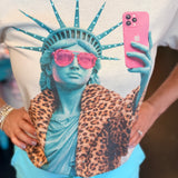 Lady Liberty Selfie Bling Tee