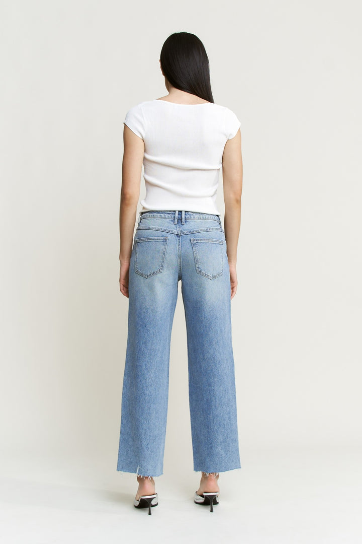 Blue Lava Contrast Stitch Straight Leg Jeans