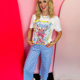 Sky Blue Polka Dot Barrel Pants