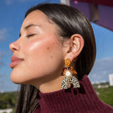Tiger Eye Glam Mixed Media Earrings