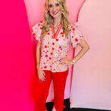 Poppy Picnic Ruffle Blouse