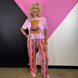 Jewel Collared Cheetah Rose Cropped Tee