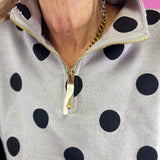 Grey & Black Polka Dot Pullover