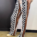 Leopard & Checkered Bow Pants