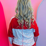 Heart Color Block Knit Top