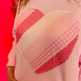 Heart Patchwork Oversized Sweatshirt