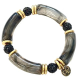 Black Bamboo Tube Bead Bracelet