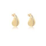 Gold Teardrop CZ Line Earrings