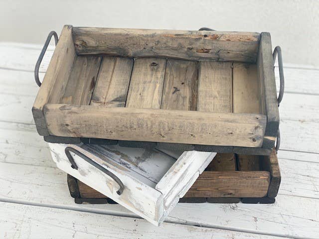 Small Distressed Wood Tray