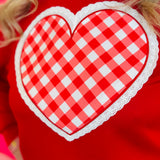 Gingham Heart Luxe Pullover