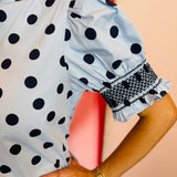 Blue Polka Dot Top