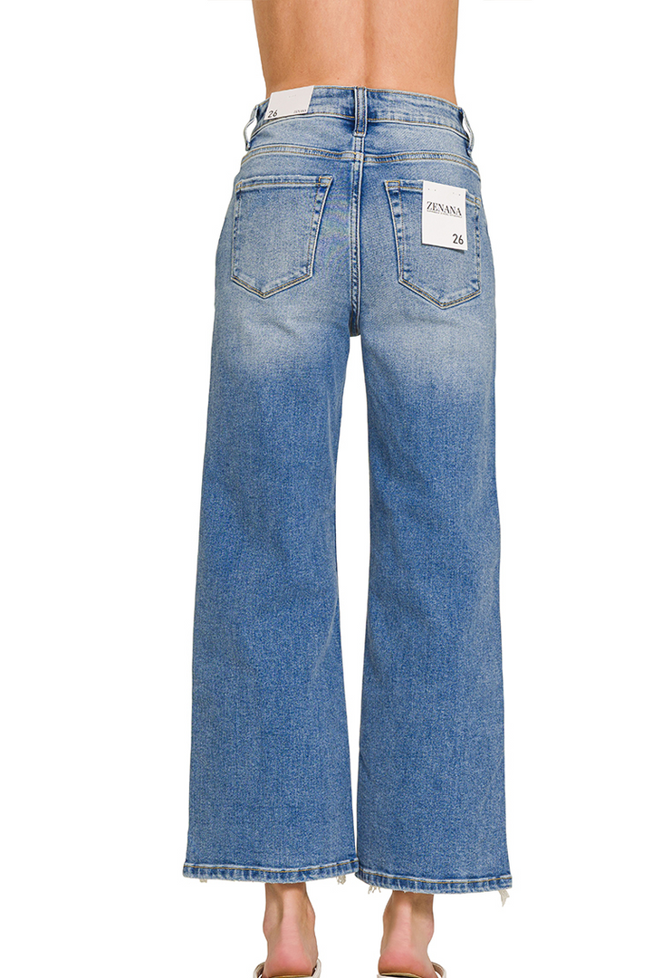 Distressed Raw Hem Jeans