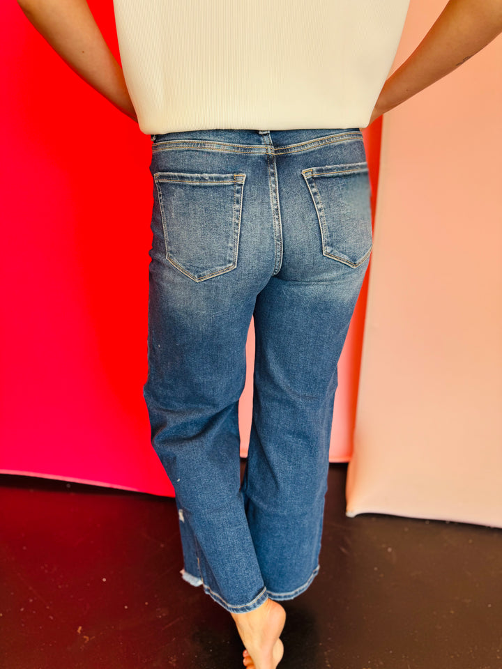 Zenana Distressed Raw Hem Jeans