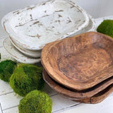 Natural Medium Wood Carved Bowl