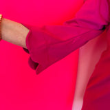 Magenta Scallop Hem Accent Dress