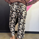 Cow Print Wide Leg Pants