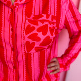 Heartfelt Stripes Ruffle Pajama Set