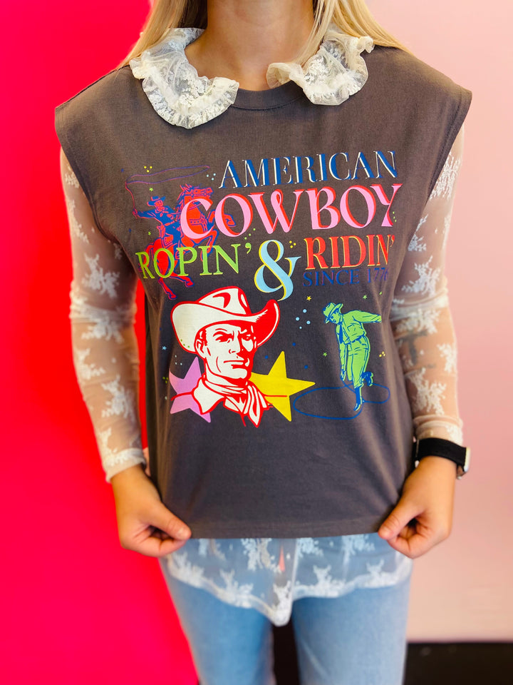 American Cowboy Capped Sleeve Tee