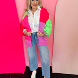 Happy Vibes Color Block Cardigan