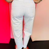 White Barrel Pants