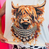 Highland Cow Bling Tank