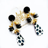 Black Dot Beaded Earrings