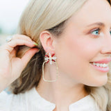 Red/White Sequin Sunburst Hoops