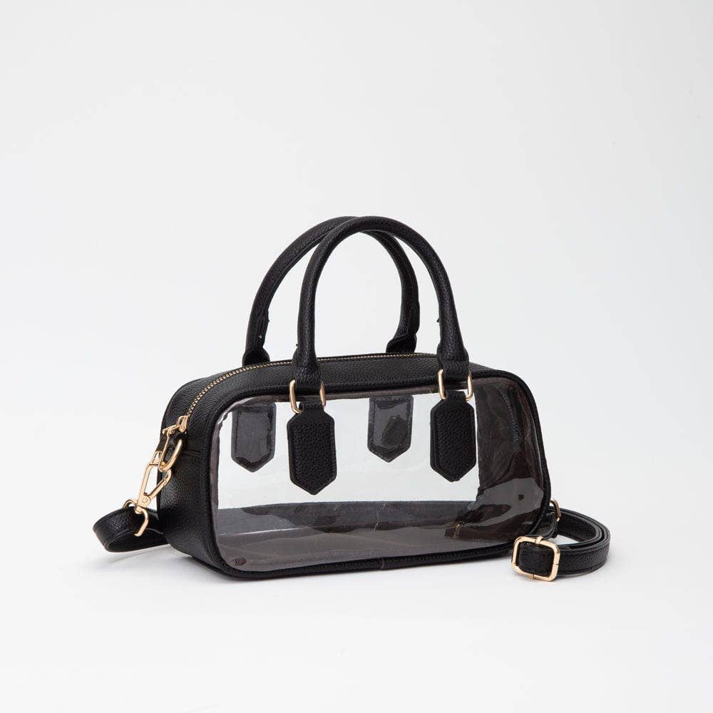 Black Clear Plastic Top Handle Crossbody