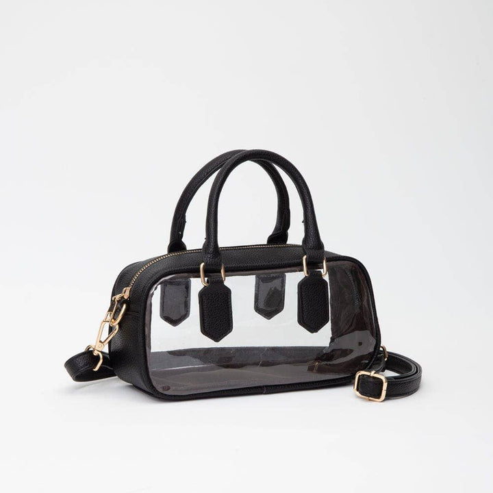 Black Clear Plastic Top Handle Crossbody