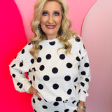 White Polka Dot Pants Set