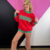 Christmas Gingham Wide Leg Pants