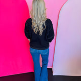 Black Balloon Sleeve Top