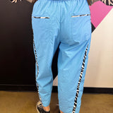 Zebra Side-Striped Windbreaker Pants