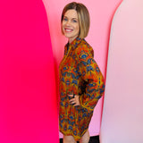 Toffee Boho Print Dress