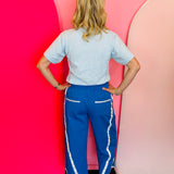 Blue Stripe Cropped Pants