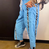 Zebra Side-Striped Windbreaker Pants